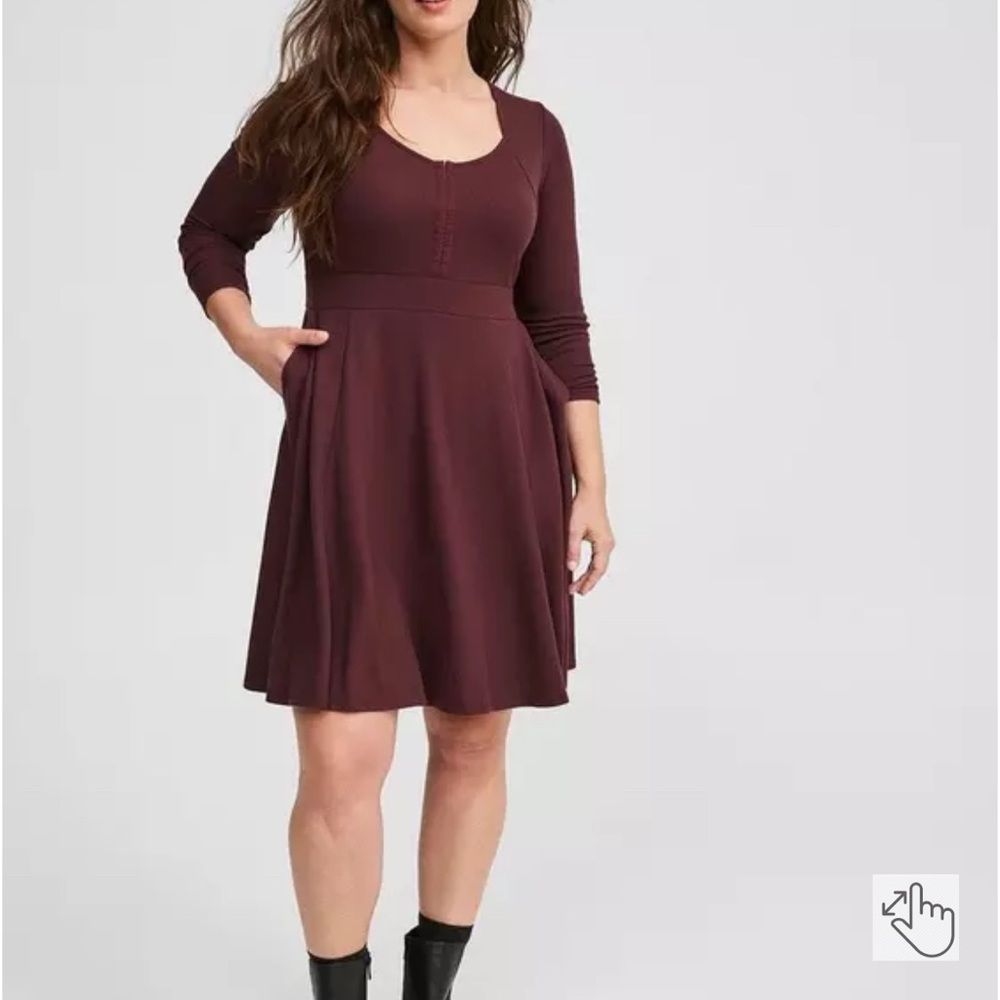 Torrid Rich Burgundy Long Sleeve Dress